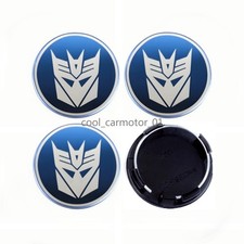 4x Blue White Transformer Decepticon Car Wheel Center Hub Cap For Model 3 Y X S