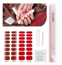 Aokitec Unghie Gel Adesive UV con Lampada per Unghie a LED UV | 32 pezzi Smalto 