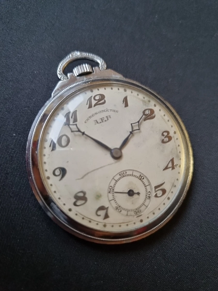 Montre Gousset Chronomètre RYZZOR Mécanique Années 1930 - Chromé 5cm - Occasion Fonctionnelle