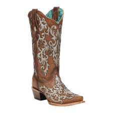 Corral Ladies Shedron Overlay Embroidery Studs Western Boots Z5514