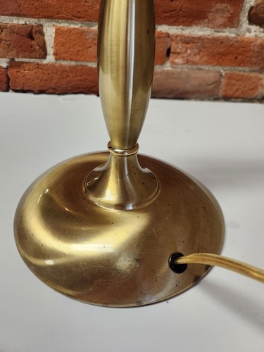 Vintage Brass-Tone Swing Arm Desk Lamp 18.5" Tall, Adjustable Arm - Picture 5 of 7