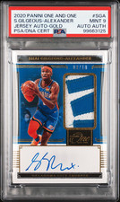 2020-21 Panini One & One Shai Gilgeous-Alexander Gold Jersey Auto /10 PSA 9 POP1