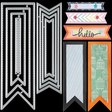 2 Pcs Bookmark Metal Cutting Dies DIY Craft Carbon Steel Embossing Template Meta