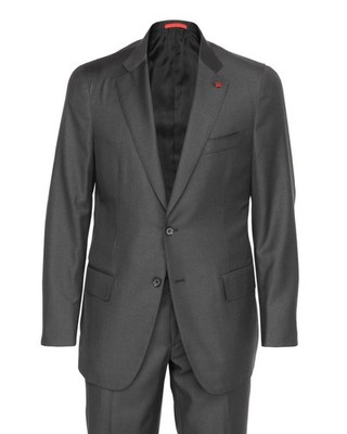 NWT ISAIA Napoli SUIT Gregorio Aquaspider wool grey luxury handmade Italy 56