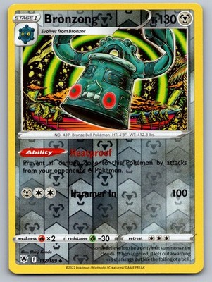 Bronzong 112/189 Uncommon Astral Radiance Pokemon Reverse Holo Near Mint