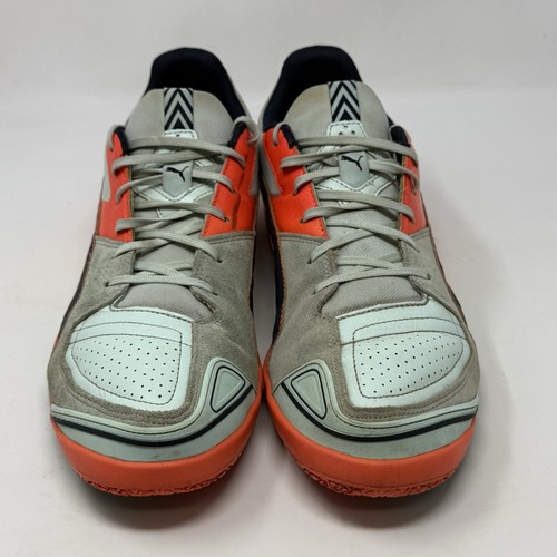 Scarpe da calcio Puma Invicto Sala indoor uomo 10,5 verde arancione pelle scamosciata - Foto 6 di 20