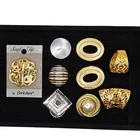 Vintage Costume Jewelry Accessory Scarf Clip Slide Bundle 9 Goldtone Silvertone