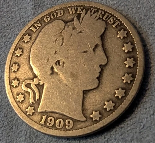 1909 50C Barber Half Dollar