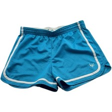 Youth Justice Girls Teal Mesh Athletic Running Shorts Heart Logo Size 12 Active