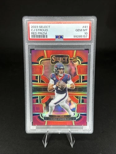 C.J. STROUD PSA 10 2023 PANINI SELECT #41 ROOKIE RED PRIZM CONCOURSE 41/99
