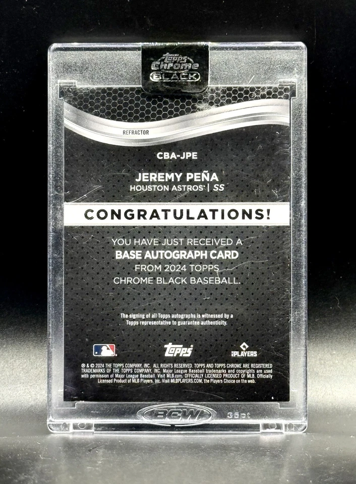 2024 Topps Chrome Black Jeremy Pena Refractor Auto /150 Houston Astros CBA-JPE - Image 2 of 2