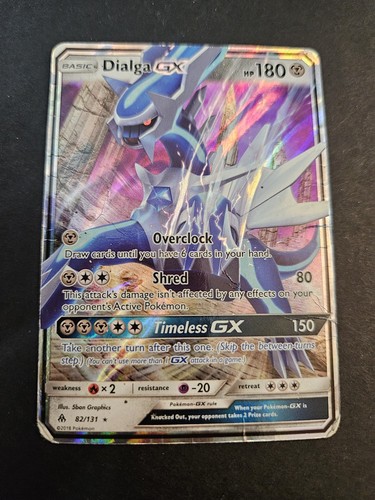 Dialga GX 100/156 Holo GX Rare Ultra Prism Pokemon Damaged