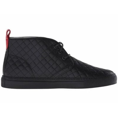 Del Toro Black Quilted Leather High Top Chukka Boots Sneakers Men's Size 18