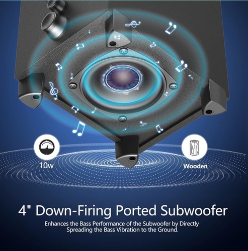 " Bluetooth Computer Speakers with SubwooferFront Knob 18W Wireless PC ". 45 - 第 3/8 張圖片