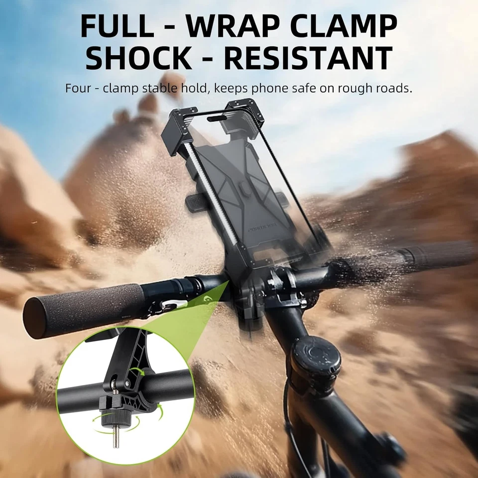 ROCKBROS Bike Phone Holder,Motorcycle AntiShake Mount,360°Adjustable 4.5-7"Phone - Image 4 of 4