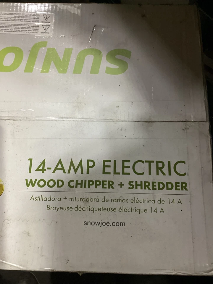 Astilladora y trituradora de madera eléctrica Sun Joe de 14 amperios modelo CJ601E nueva en caja sellada Foto 3 de 4