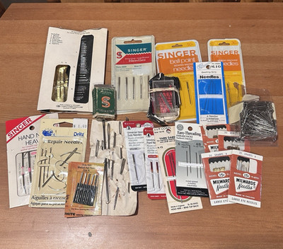 Vintage Large Sewing Needles Lot Singer Milwards Dritz Machine Hand Repair