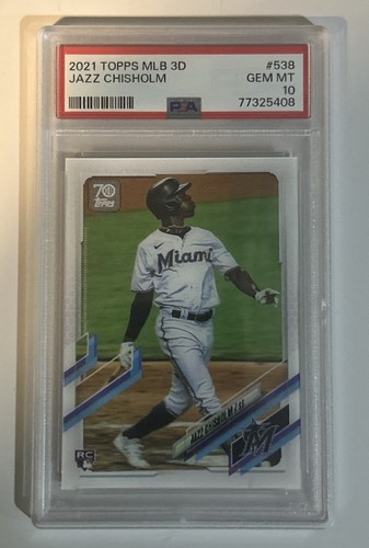 2021 Topps MLB 3D- White Jersey, Batting #538 Jazz Chisholm (RC) Gem Mt 10 - Picture 1 of 2