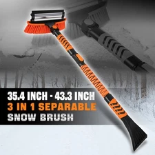 3-In-1 Extendable Snow Brush Ice Scraper Car Windshield Home Window Removal Tool