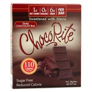 Шоколадная плитка HealthSmart Foods Choco Rite Темный шоколад 5 батончиков