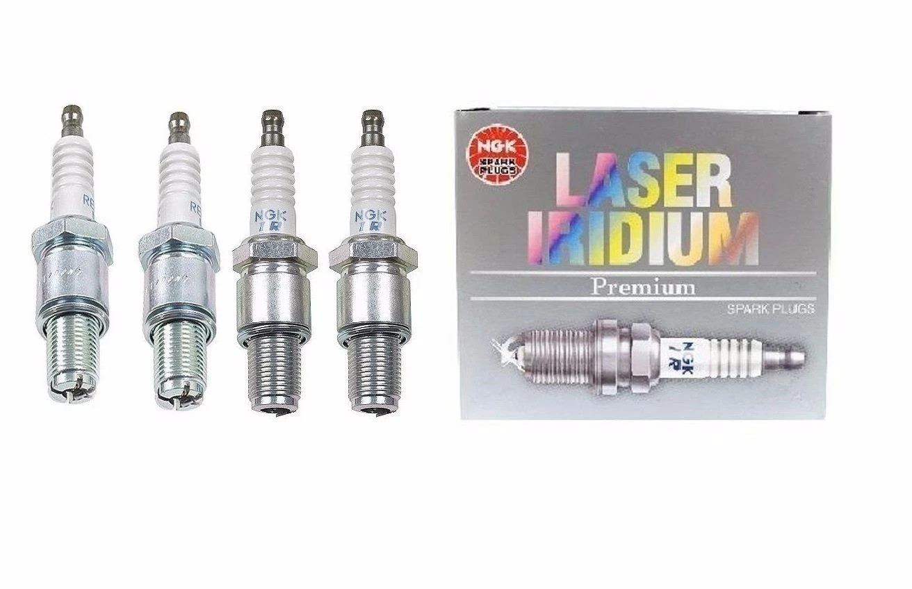4-Pieces oem NGK Laser Iridium Spark Plugs RE7CL RE9BT RX-8 Leading  Trailing