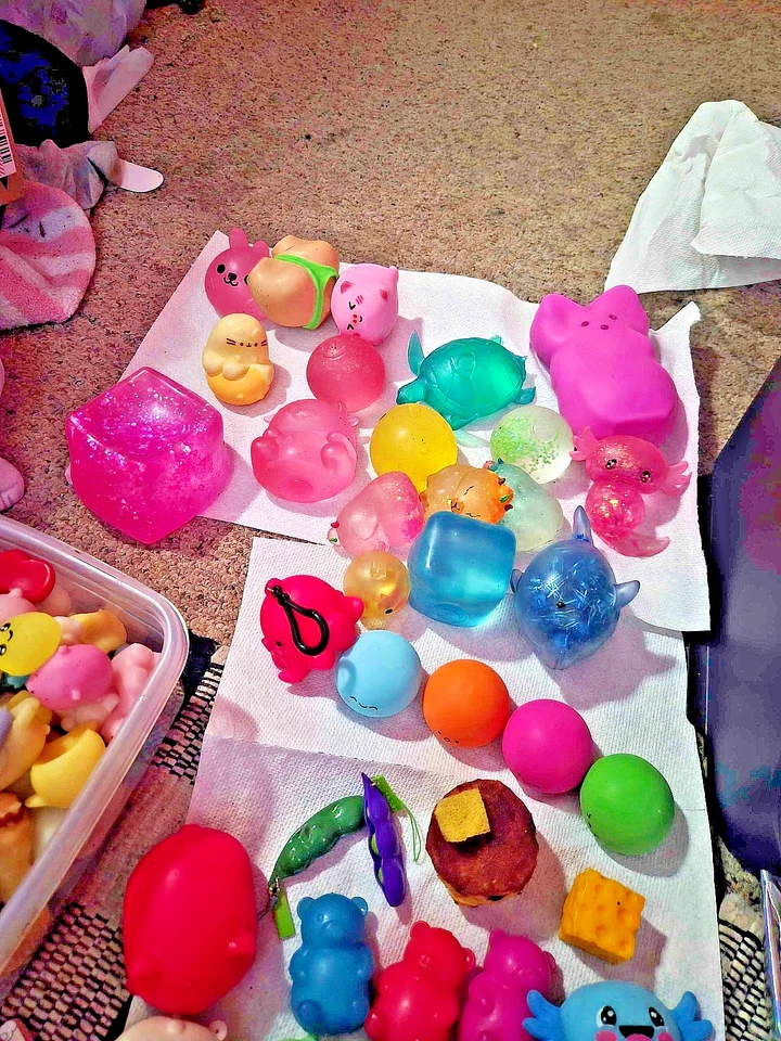 Juguetes blandos misteriosos usados al azar, TABA, mochi, azúcar, masa, limo, 10 piezas Foto 2 de 4