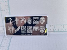 Placa de estampado de uñas MoYou London Gothic 03 - Cruces encaje calavera arte gótico