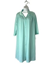 Vintage 1960s Vanity Fair Peignoir Set Aqua Blue Nightgown Robe Set S Floral