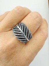 Sterling Silver Leaf Cut Out Ring Size 8.5