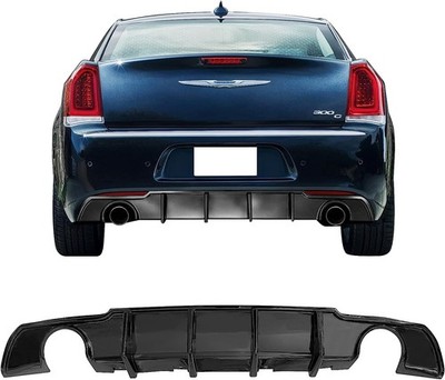 Rear Bumper Lip Diffuser Gloss Black Shark Fin Fits For 2015-2023 Chrysler 300