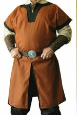 MEDIEVAL Suncoast Crusader Short Sleeveless Renaissance Brown Tunic Halloween G