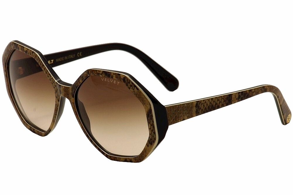 Бархатные очки женские Jami V009 V/009 BO01 Boa/Черные модные солнцезащитные очки 58 мм