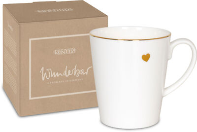 KÖNITZ Becher Wunderbar GOLDEN HEART im Geschenkkarton - 600 ml aus Bone Chin...