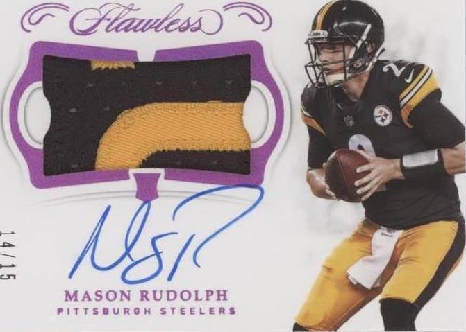 Mason Rudolph Sticker 2018 Panini Flawless - Rookie Patch Autographs Mason Rudolph #RPA-MR ...