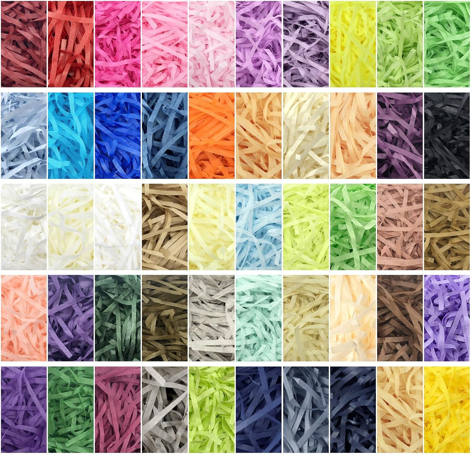50 Pack Crinkle Cut Paper Shred Filler 2.2 LB Crinkle Paper Shredded Paper Fille-image