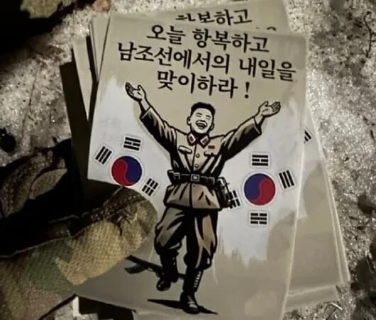 korean soldier surrender Ukraine propaganda Set №6 10 propaganda leaflet 한국군의 항복