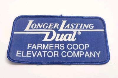 Longer Lasting Dual Farmers Co Op Elevator Company Vintage Worker Uniform Patch