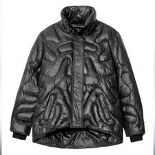 Universal Standard Josie Quilted Puffer Jacket Black Coat Size Small 14-16