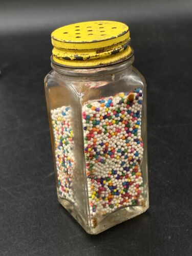 Candy Tips Specially Foods Chicago anni '50 cake sprinkles bottiglia barattolo vintage prop - Foto 11 di 11