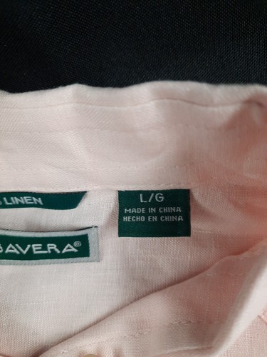 Cubavera Long Sleeve Button Down Pink Dress Shirt Size L - Picture 5 of 8