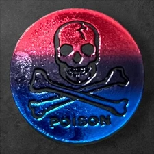 Vintage Pog Slammer 1990s POISON SKULL