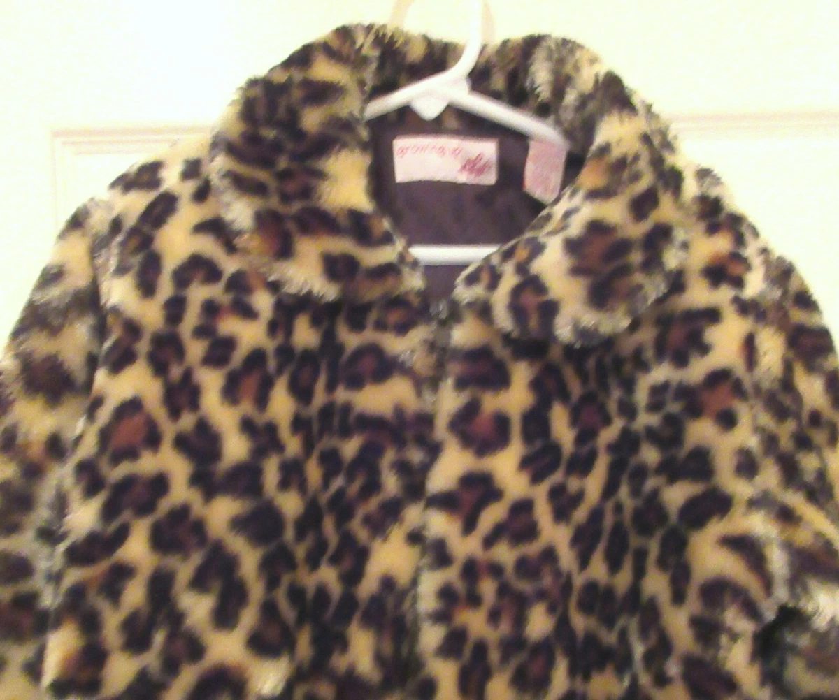 Girls Growing Up by LORD TAYLOR Faux FUR LEOPARD COAT size 6X