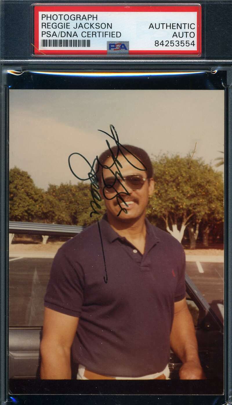 Reggie Jackson PSA DNA Coa Autograph Hand Signed Original 1984 Angels Photo
