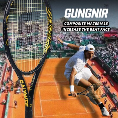 [US Local] 2025 Golden/Silvery 100% Full Carbon Fiber Pro Tennis Racket 50-60lbs