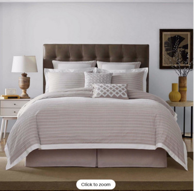 REAL SIMPLE SOLEIL KHAKI 1 QUEEN DUVET COVER NEW