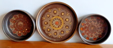 Vintage Denby Pottery 2 Bowls & 1 Plate Bowls Dia 16 cm Deep 3.5 cm Plate 21.5cm