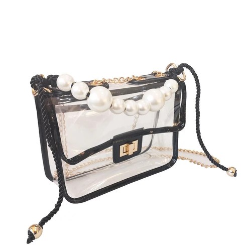 Bolso bandolera transparente con cerradura giratoria - Imagen 2 de 3