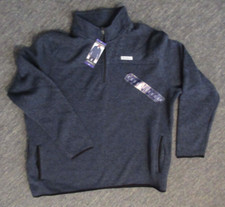 NEW NWT MENS EDDIE BAUER 1/4 ZIP SWEATER FLEECE SIZE XXL HEATHER NAVY BLUE WOW
