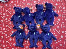 Lot of 7 Ty Beanie Babies Princess Dianna Bear  RARE  mint condition 1997
