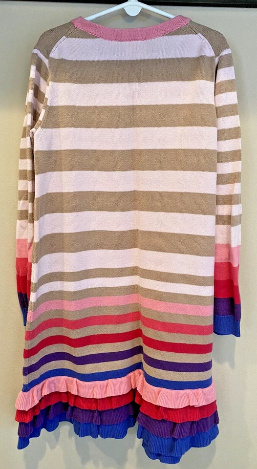 Hanna Andersson, девочек размер 10 (140) розовый полоски свитер платье, VGUC - Изображение 2 из 4